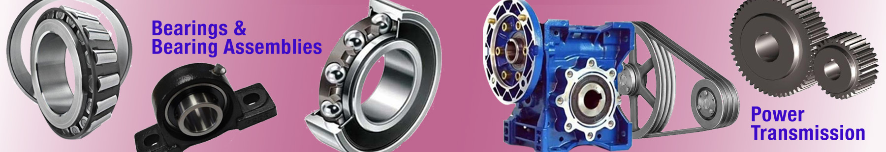 bearings, pillow block, speed reducer, gear set, belts and pulleys composite image