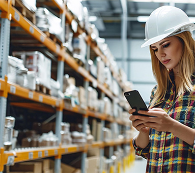 person checking inventory - link to inventory control services page