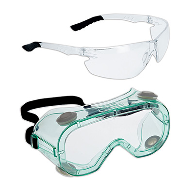 composite image - safety glasses and safety goggles