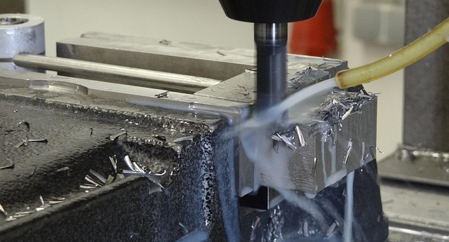 a part being machined and modified