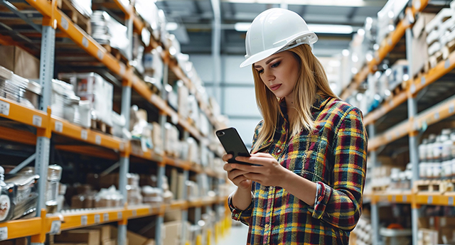 specialist checking client inventory levels