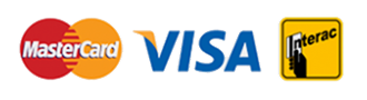 Visa, Mastercard, Interac logos
