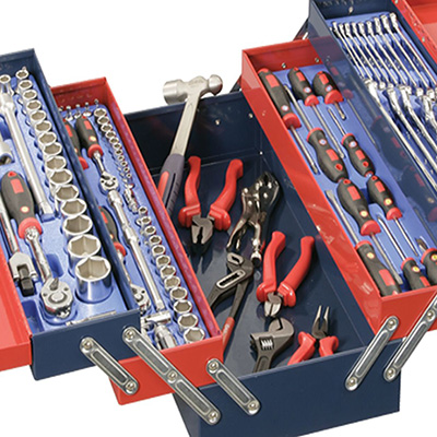 tool box filled with hand tools